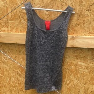 V Cristina Charcoal Leopard Tank Top